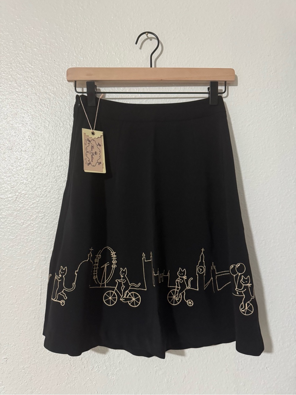 Miss Patina London "Meow in London" Embroidered Skirt